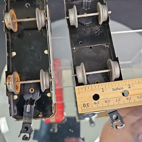 Marx Tin Sinclair Oil Train Car And Caboose NYC 20102 2pcs Gauge O Made In USA - Picture 10 of 11